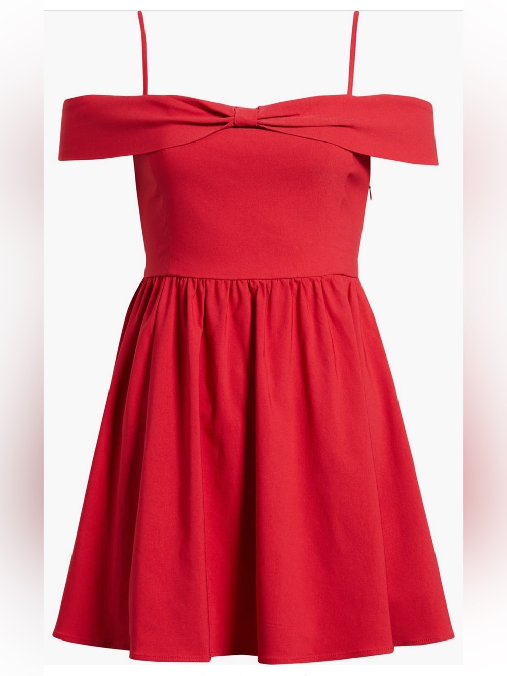 🍒2/$60🍒 bp Little red dress! Bright Spaghetti-Strap off-the shoulder Mini-dress